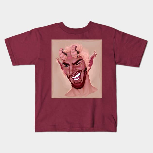 Faun Portrait Kids T-Shirt by ddraw